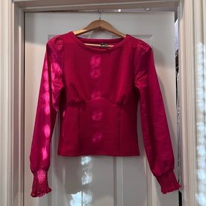 **NWT** ANTHROPOLOGIE Pink/Red Blouse Sz Small